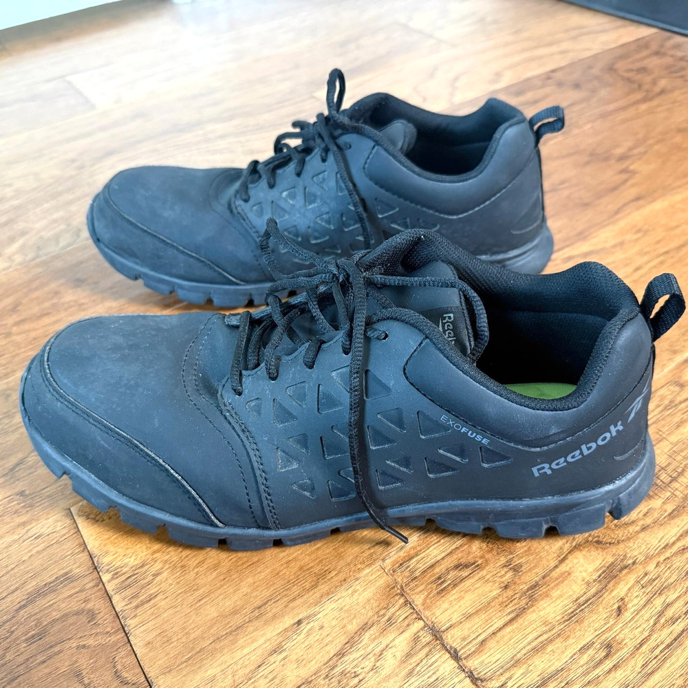 Reebok Sublite Cushion Mens Sz 11 4E Black Composite Toe Safety Work Shoes EUC